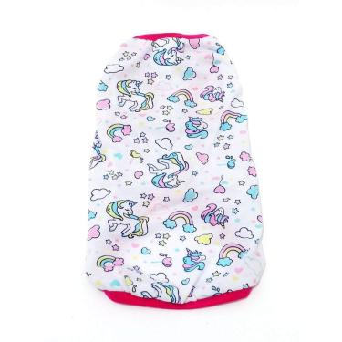 Imagem de Pijama para cachorro Estampa Unicórnio branca  Tamanho M