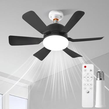 Imagem de RWNTAO Luminária De Teto Com Soquete, Controle Remoto E 1 Extensor, Base E26, Fácil Instalação, Substituição Para Ambientes Internos - Quarto, Cozinha Sala Estar, 3 Cores Dimerização Contínua (Seis