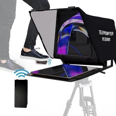 Imagem de Leeventi Teleprompter 5.0 | Inclui controle remoto prático para pés | perfeitamente compatível com tablets, smartphones, câmeras de foto e vídeo | Design compacto: 600 g, 30 x 40 x 3 cm