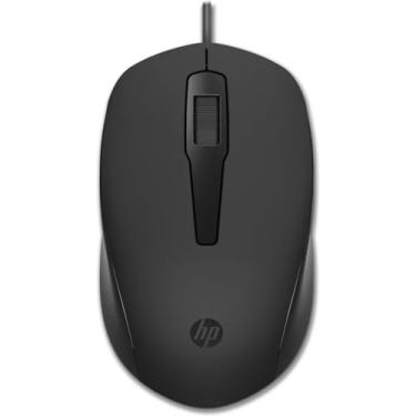 Imagem de Mouse USB HP 150 - Plug and Play, com Design Elegante, Ambidestro e Ergonômico, Sensor Óptico 1600 DPI, Confortável e Preciso, Compatível com Windows, Cor Preta (240J6AA)
