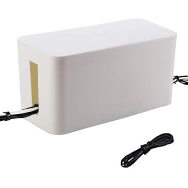 Imagem de Capa de cabo de gerenciamento de cabos Resulzon, sistema de proteção organizador de caixa oculta para Home Theater Entertainment Center Office School, Branco, small