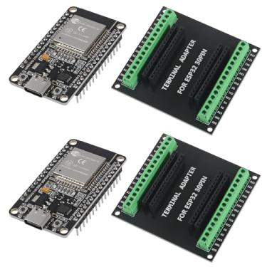 Imagem de Shutao Placa De Desenvolvimento Esp32 2Set 30Pin Tipo-C Cp2102 Wifi + Bluetooth Dual Core Nodemcu-32S Lua Com Adaptador Terminal Expansão Esp-Wroom-32 Esp-32S Breakout