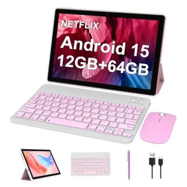 Imagem de CUPEISI CP20 - Tablet Android 13 de 10 Polegadas, 10 GB RAM + 64 GB ROM, 2 em 1 com Teclado, Mouse e Stylus, Processador Quad-Core de 1,8 GHz, Tela HD IPS de 1280 x 800, Rosa