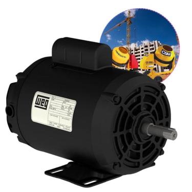 Imagem de Motor Elétrico Monofásico Betoneira 1Cv Baixa Rotação Weg