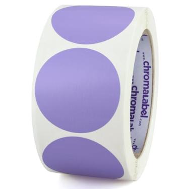 Imagem de ChromaLabel Etiqueta redonda de 5 cm com código de cor permanente, 500 etiquetas por rolo, lavanda