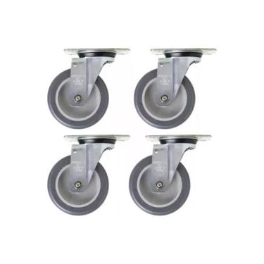 Imagem de Kit Rodízio Giratório 4 Pol 65kg Schioppa Gl 412 Bp (4 Und)