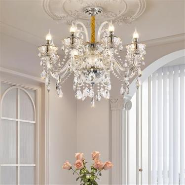Imagem de Luxo Europeu Vela Cristal Candelabro LED Criatividade Americana Sala de Estar Restaurante Quarto Villa Hotel Edifício Duplex Lâmpada Pendente (C 8 Luzes)