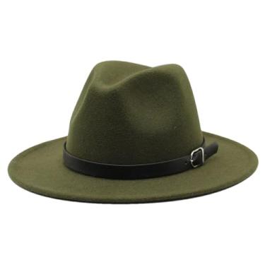 Imagem de Chapéu masculino Fedoras Jazz feminino verão primavera preto mistura boné chapéu casual exército EN8 tamanho infantil 52-54 cm