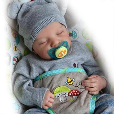 Imagem de Boneca Reborn Doll LIANYUN Simulated Body Silicone Algodão 49cm