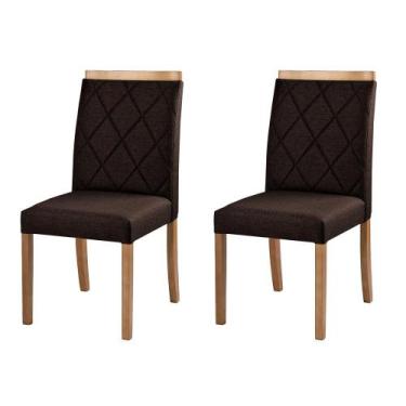 Imagem de Kit 2 Cadeiras Decorativas Sala de Jantar Luxo Anita Facto Marrom - Mo