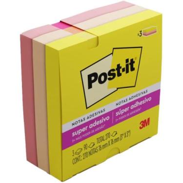 Imagem de Bloco de Recado POST-IT 76MM X 76MM Alegria 90 Folhas Pacote com 3 - 3