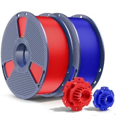Imagem de SUNLU Filamento de impressora 3D PETG 1,75 mm, 1 kg x 2, vermelho + azul Klein