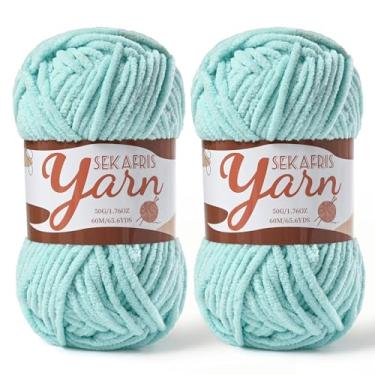 Imagem de Pacote com 2 fios de veludo fofo para crochê, cobertor de bebê macio para crochê, fios amigurumi de 100 g, fios de crochê de chenille de pelúcia, fio de quebra-cabeça para artesanato de tecelagem de