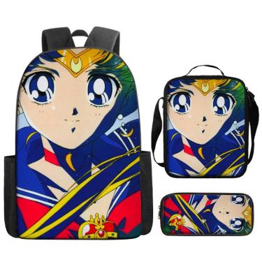 Imagem de Conjunto de mochilas Sailors Moon Anime School, 3 peças com bolsa de ombro