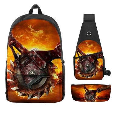 Imagem de Conjunto de mochilas Borderlands Anime, 3 peças para mochila escolar infantil