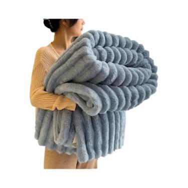 Imagem de Cobertor Macio E Quente De 250GSM, Cobertor Decorativo Listrado Para S