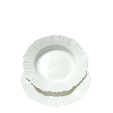 Imagem de Kit Prato Fundo com Borda Branco Refeição Churrasco Festa Pratos Plastico (KIT 10,BRANCO)