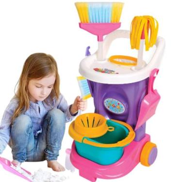 Imagem de Carrinho Completo De Limpeza Kit Cleaning Infantil Brinquedo Criança F