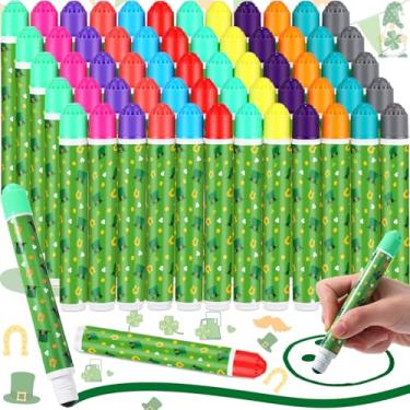 Imagem de Eersida Pacote com 60 marcadores de bingo para o dia de São Patrício, 11,3 g, cores mistas, suprimentos de bingo em 12 cores, marcadores de pontos, artesanato para festa de trevo, noite de jogos em