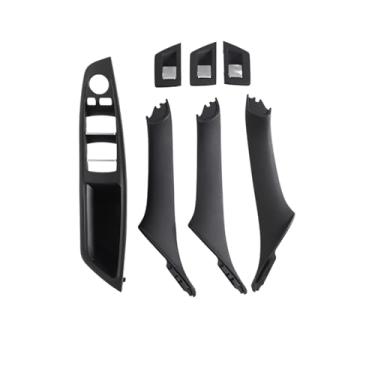 Imagem de Maçaneta interna da porta do carro, interruptor da janela lateral do motorista, apoio de braço, compatível com bmw série 5, drive manual f10f11 523i525i528i530i(RHD Black)