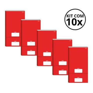 Imagem de Kit Com 10 Caderno Brochura 80 Fls Pautado Capa Dura - Stiff KITS:KIT 