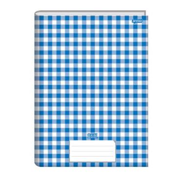 Imagem de Kit 5 Caderno Brochurao 96 Folhas Capa Dura - Grande Cor:Xadrez Azul -