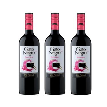 Imagem de Kit Vinho Gato Negro Pinot Noir Tinto Seco 750ml 3 unidades