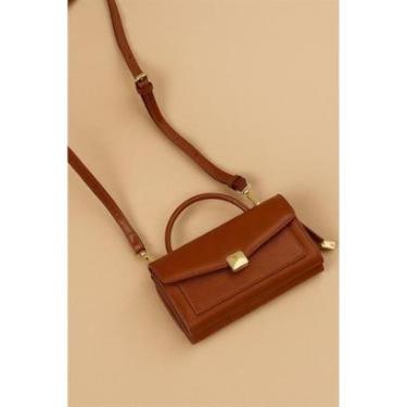 Imagem de Bolsa de Mão Pequena D Bell Outlet Fashion Lisa Marrom-Feminino