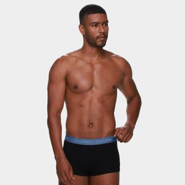 Imagem de Kit Cueca Boxer Calvin Klein Low Rise Trunk Classic 3 Peças, Azul, Azu