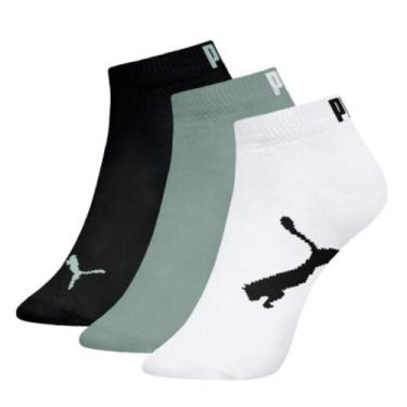 Imagem de Meia Puma Sapatilha Infantil 2710.001 C/3, Preto, Verde seco, Branco, 