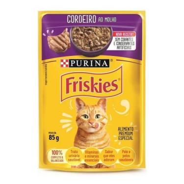 Imagem de Kit 15un Friskies Sache Cordeiro Ao Molho 85gr Gato Purina - Congratul