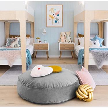 Imagem de Futton Turco Redondo Veludo Paris Ø70cm Cinza FASTLAR 70x70cm