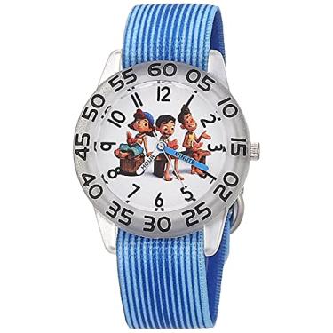 Imagem de Disney Relógio de quartzo japonês para meninos com pulseira de silicone, azul, 16 (modelo: WDS000938)