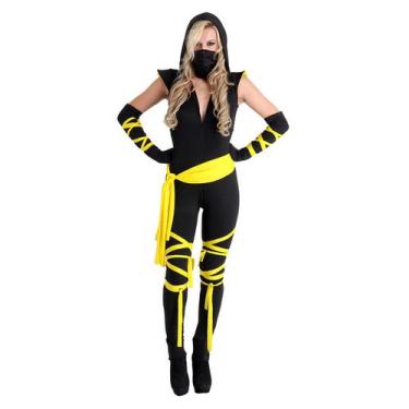 Imagem de Fantasia Ninja Preto Feminino Adulto - Carnaval - Guerreiro Ninja