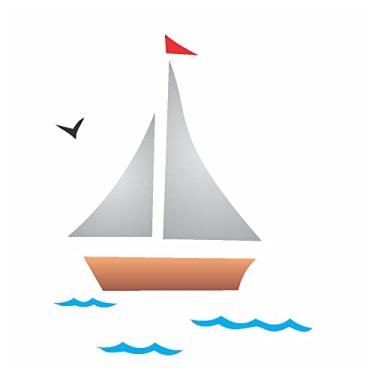 Imagem de Stencil de Acetato para Pintura OPA Simples 10 x 10 cm - 217 Barco Vela II