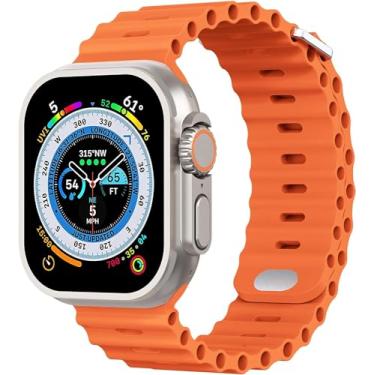 Imagem de Pulseira Esportiva Ocean Compatível com Watch Ultra, Ultra 2, W69 49mm (49mm, Laranja)