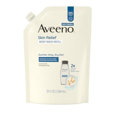 Imagem de Aveeno Refil de sabonete corporal sem fragrância para alívio da pele com aveia para acalmar a coceira, pele seca, suave, formulado sem sabonetes, corantes, parabenos, ftalatos e álcool, para peles sensíveis, 91 ml