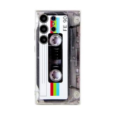 Imagem de FAteamll Capa para Galaxy S24 Ultra, à prova de choque à prova de arranhões com TPU macio bumper retrô fita cassete capa compatível com Samsung Galaxy S24 Ultra (6,8 polegadas)