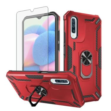 Imagem de Asuwish Capa de telefone para Samsung Galaxy A30S A20 A30 A50 com protetor de tela de vidro temperado magnético fino anel suporte capa celular M10s A50S A30S A 30 50 50S 30S 20A S50 50A SM-A205U