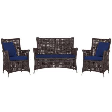 Imagem de Jogo Sofá e 2 Poltronas de Área Igapó Alumínio Pintura Fendi Corda Náu