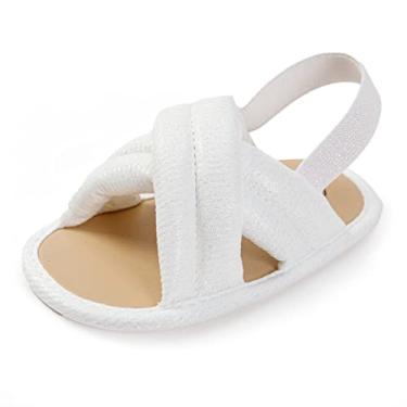 Imagem de Csfry Sandálias infantis para bebês meninas com vestido de princesa, Branco/S109, 3-6 Meses