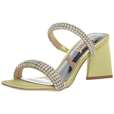 Imagem de Badgley Mischka Sandália feminina de salto Frankie, Cetim limão e limão, 38