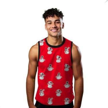 Imagem de Camiseta Regata Verão Estilo Moda Praia Boneco De Neve Snowfall Cartoo