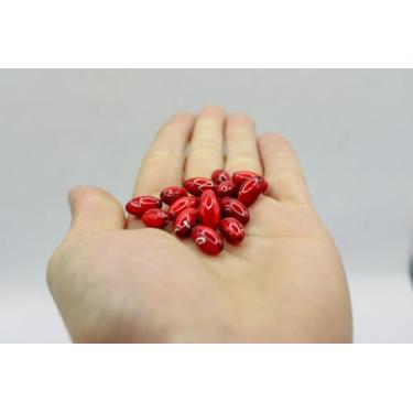 Imagem de Arroz de Resina G - 100 Contas, Colares, Pulseiras, Artesanatos (Vermelho)