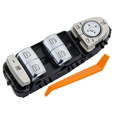 Imagem de ZAPOSTS Interruptor de janela elétrico serve para Mercedes-Benz C300 15-21.C350e 16-18. C400 15.C43 AMG 17-21. C63 AMG 16-21. C63 AMG S 15-21 etc. Interruptor mestre de porta de controle lateral do