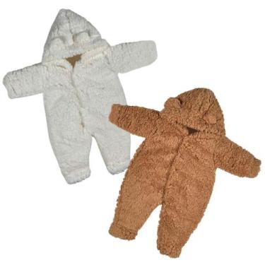 Imagem de Kit 2 Macacão Pelúcia Bebe Inverno De Pelo Carneiro Menina Menino - Be