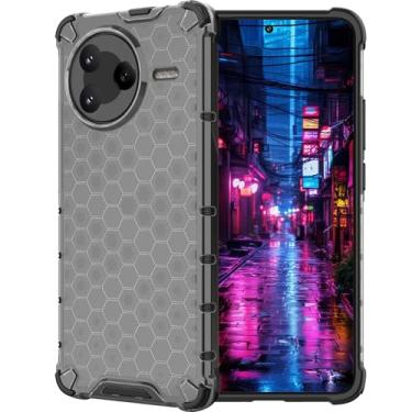 Imagem de Ephoou Capa transparente para OnePlus Ace 5/Ace 5 Pro, não amarela, antiarranhões, fina, colmeia à prova de choque, capa de proteção para OnePlus 13R, preto transparente