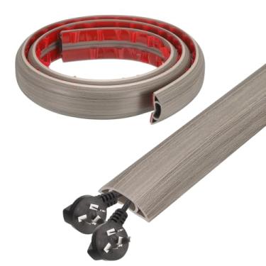 Imagem de HARFINGTON Capa de cabo de 1,2 m L 0,6 x A 0,33 Canal interno PVC esconde extensão, protetor de fios para evitar desvios de cabos, gerenciamento de cabos, cinza claro