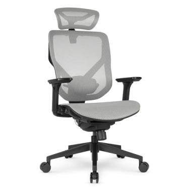 Imagem de Cadeira Escritório Ergonomica DT3 Unic - M revestimento Vintex-I™, braços reguláveis, apoio lombar almofadado com ajuste de altura, apoio de cabeça 3D, suporta até 140kg e altura máx. de 1,93m (Grey)