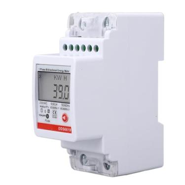 Imagem de Medidor de energia monofásico, medidor de energia elétrica KWh, medidor de energia de montagem em trilho DIN de 35 mm Medição bidirecional Medidor de uso de eletricidade para